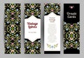 Vector set of ornate cards in Eastern style. Royalty Free Stock Photo