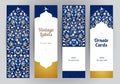 Vector set of ornate Eastern cards. Royalty Free Stock Photo