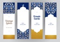 Vector set of ornate Eastern cards. Royalty Free Stock Photo