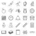 Vector Set of Outline Education Symbols. Back to School Icons. Royalty Free Stock Photo