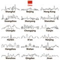 Vector outline icons of ÃÂ¡hina cities skylines