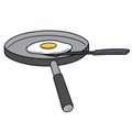 Vector set of pan, flipper and fried egg