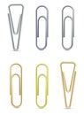 Vector set of paperclip - silver, brass, and gold