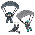 Vector set of parachuter Royalty Free Stock Photo