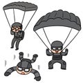 Vector set of parachuter Royalty Free Stock Photo