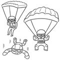 Vector set of parachuter