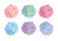 Vector Set of Pastel Colorful Birthday Party Paper Pom Poms. Great for handmade cards, invitations, wallpaper, packaging