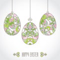 Vector set of pastel ornamental eggs for your Easter design. Royalty Free Stock Photo
