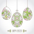 Vector set of pastel ornamental eggs for your Easter design. Royalty Free Stock Photo