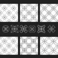 Vector set of patterns EPS8. Linear geometric shapes or ornamental seamless texture