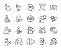 Vector set of Pay money, Biometric eye and Save planet line icons set. Vector