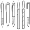 Vector set of pen and mechanical pencil Royalty Free Stock Photo