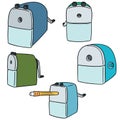 Vector set of pencil sharpener Royalty Free Stock Photo