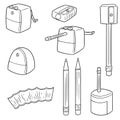 Vector set of pencil sharpener Royalty Free Stock Photo