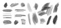 Vector Set of Pencil Textured Strokes Isolated on White Background, Sauce Brushes Collection.