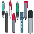 Vector set of pens Royalty Free Stock Photo