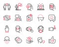Vector Set of People icons related to Cardio training, Cough and Drag drop. Vector