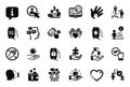 Vector Set of People icons related to Dont touch, Face id and Messages. Vector Royalty Free Stock Photo