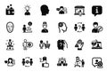 Vector Set of People icons related to Edit person, Video conference and Market seller. Vector