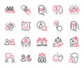 Vector Set of People icons related to Face search, Helping hand and Sallary. Vector