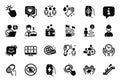 Vector Set of People icons related to Fair trade, Not looking and Video conference. Vector