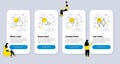 Vector Set of People icons related to Like, Good mood and Breathing exercise. Vector