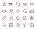Vector Set of People icons related to Teamwork, Security and Medical mask. Vector