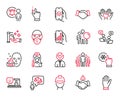 Vector Set of People icons related to Vaccination, Freezing click and Analysis app. Vector