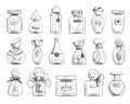 Vector set of perfume bottle