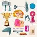 Vector Set. Pet Grooming Royalty Free Stock Photo