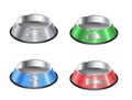 Vector set of pet plates, chrome cat dishes