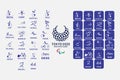 Vector set pictograms summer paralympic games.