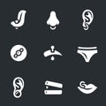 Vector Set of Piercing Icons. Royalty Free Stock Photo