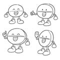 Vector set of pill cartoon