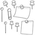 Vector set of pin and memonote Royalty Free Stock Photo