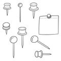 Vector set of pin and memonote Royalty Free Stock Photo