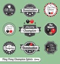 Vector Set: Ping Pong Champion Labels and Icons