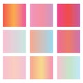 Vector Set of 9 Pink Colorful Gradients