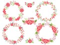 Vector Set of Floral Wreaths and Bouquets Royalty Free Stock Photo