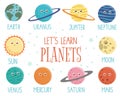 Vector set of planets for children