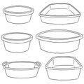 Vector set of plastic basin