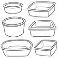 Vector set of plastic basin