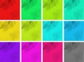 Vector set of polygonal square gradient backgrounds of green blu Royalty Free Stock Photo