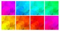 Vector set of polygonal square gradient backgrounds of green blu Royalty Free Stock Photo