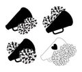 Vector set of pom poms. cheerleading icon Royalty Free Stock Photo