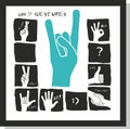 Vector set of positive hand gestures Royalty Free Stock Photo