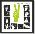 Vector set of positive hand gestures Royalty Free Stock Photo