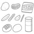 Vector set of potato products