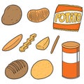 Vector set of potato products
