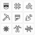 Vector Set of Prison Icons Royalty Free Stock Photo